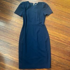 Calvin Klein Navy Blue Cap Sleeve Sheath Dress